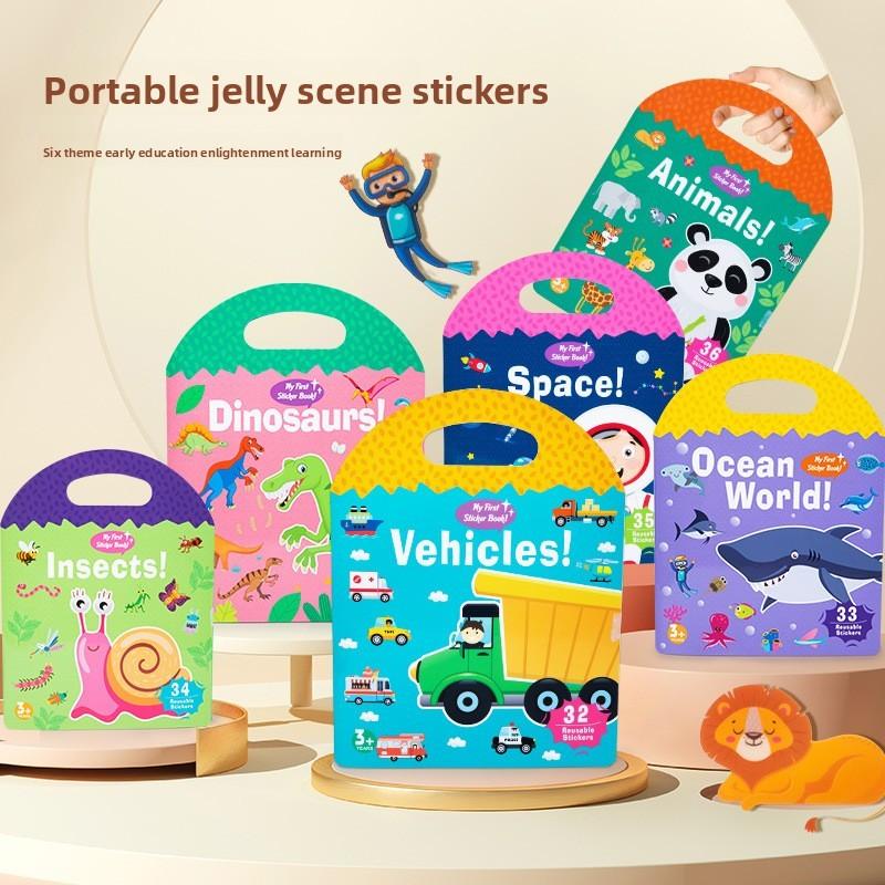 Childrens Dinosaur Insect Ocean Theme Puzzle Book With Reusable Stickers For Early Learning And Cognitive Development