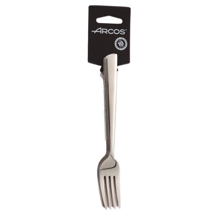 Dessert Forks Set Arcos Tuscany 574500 Une Pièce Monobloc En Acier Inoxydable 18/10, 3 Pièces Et Feuille De 18 Cm En Vitrine.