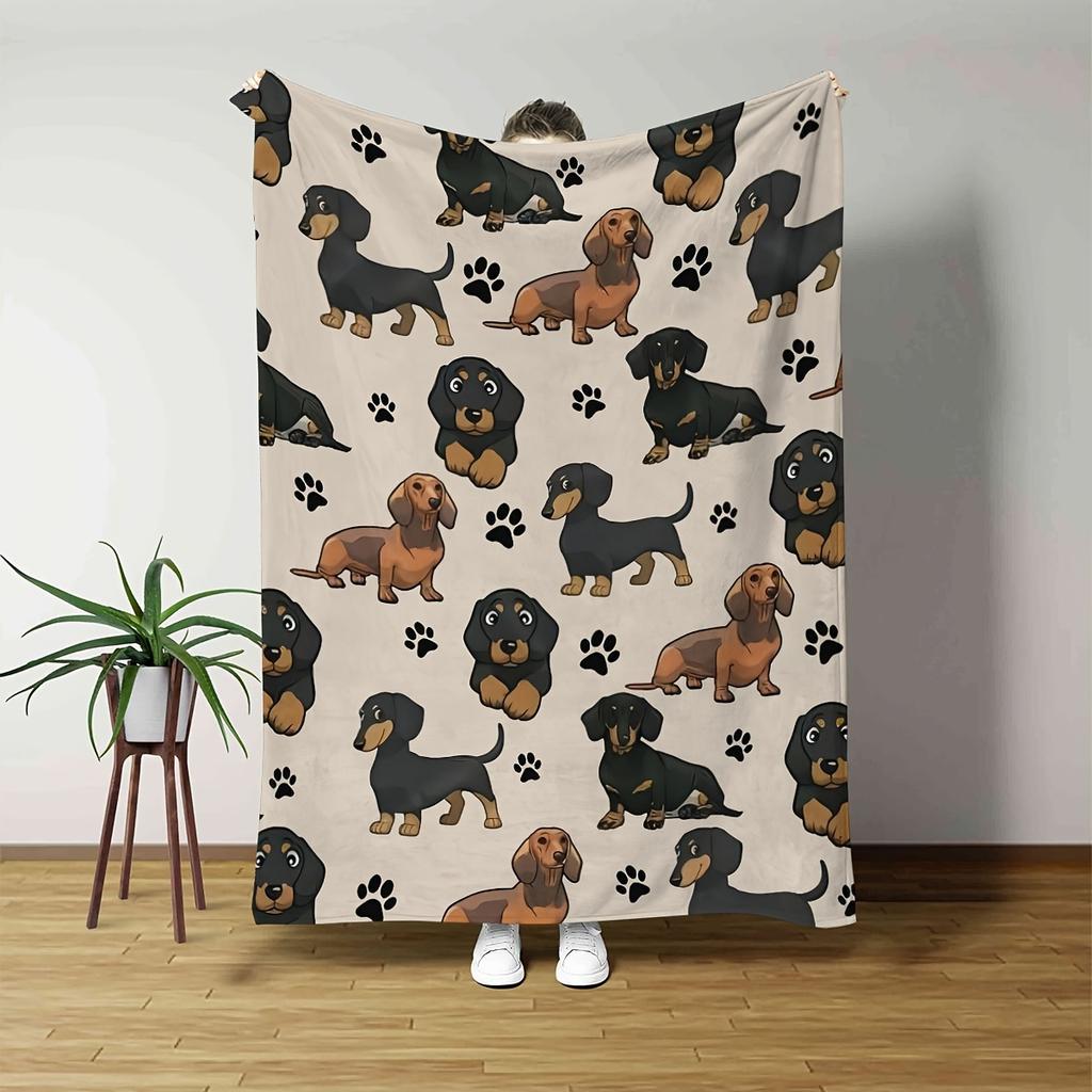cute small poodlepatterned throw blanket featuring a brown poodle puppy design Machine washable A gift for home decoration