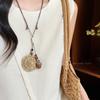 Wood Rhyme Leisure Wind: Summer Bohemian Wooden Necklace - New Chinese Style Clavicle Chain for Women, Retro Holiday Accessory.