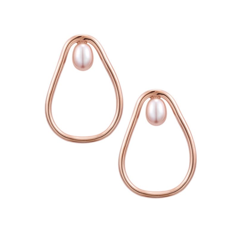 

Sophy Rouge Movement Wave Freshwater Rose Gold Earrings Rose Gold