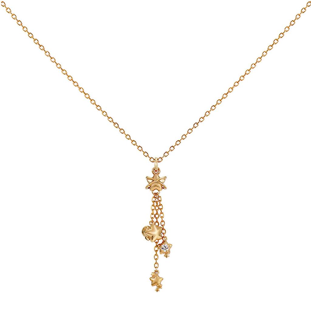 Kirby Twinkle Star Necklace Silver Yellow Gold Coating U-TREASURE Women's NKD-200-SYP