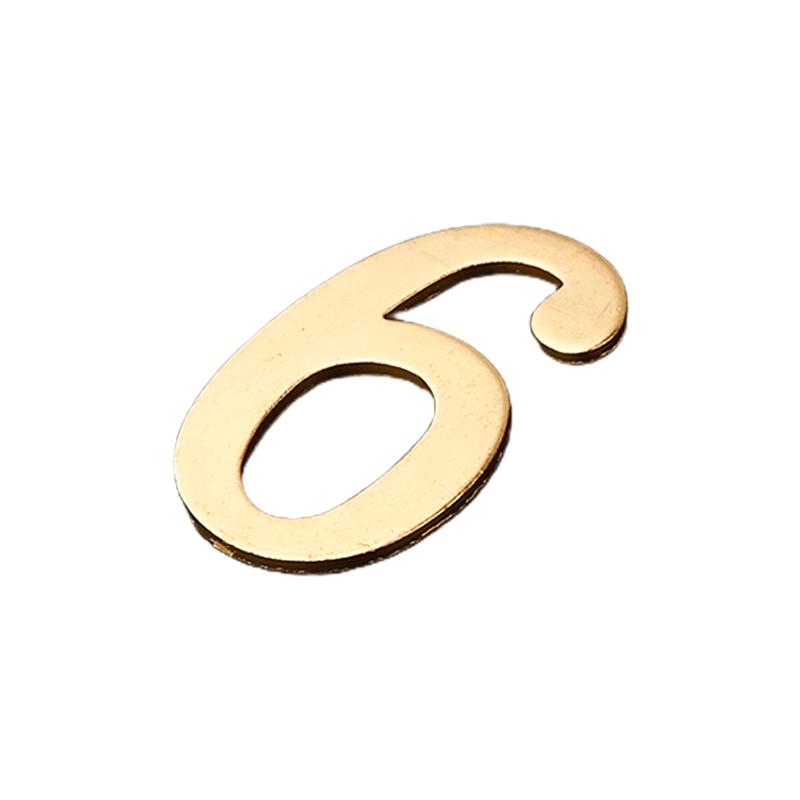 Golden Metal Door Number with Magnets 7*4cm House Number Apartment Door Number for Outdoor Hotel Home Mailbox Label