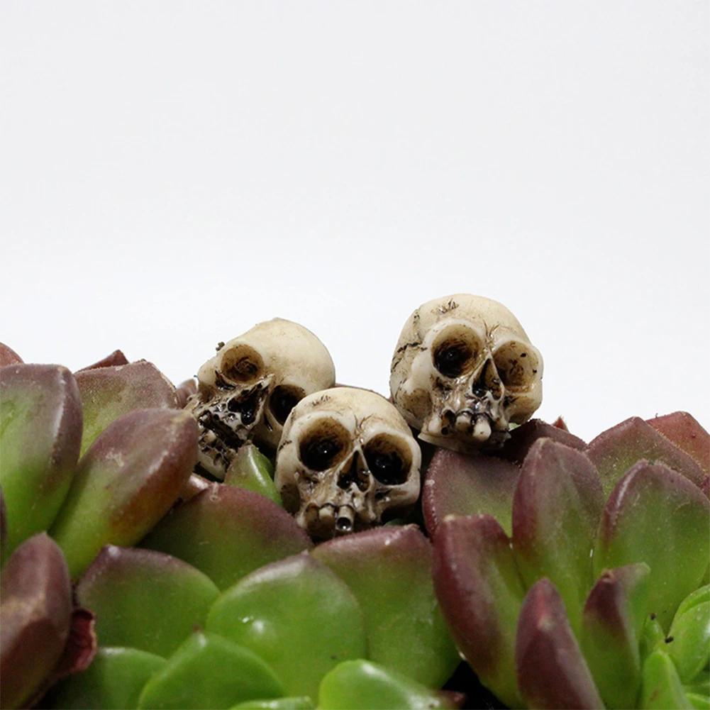 10/20Pcs Gothic Skull/ Mushroom Sculptures Collectable Halloween Decoration Skeleton / Mushroom Ornament Landscape Garden Potted