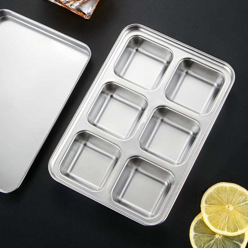 Stainless Steels Ice Cubes Maker with Lid Big Cubes Design Ice Mold For Cold Drink Cocktails And Baby Food Storage
