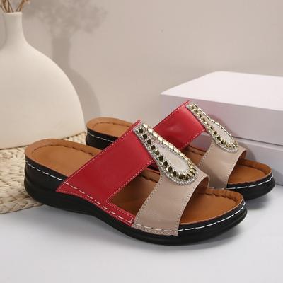 Female Shoes Solid Color Non-slip Summer New Women's Slippers Casual Comfortable Wedge Heel Female Slippers Large Size