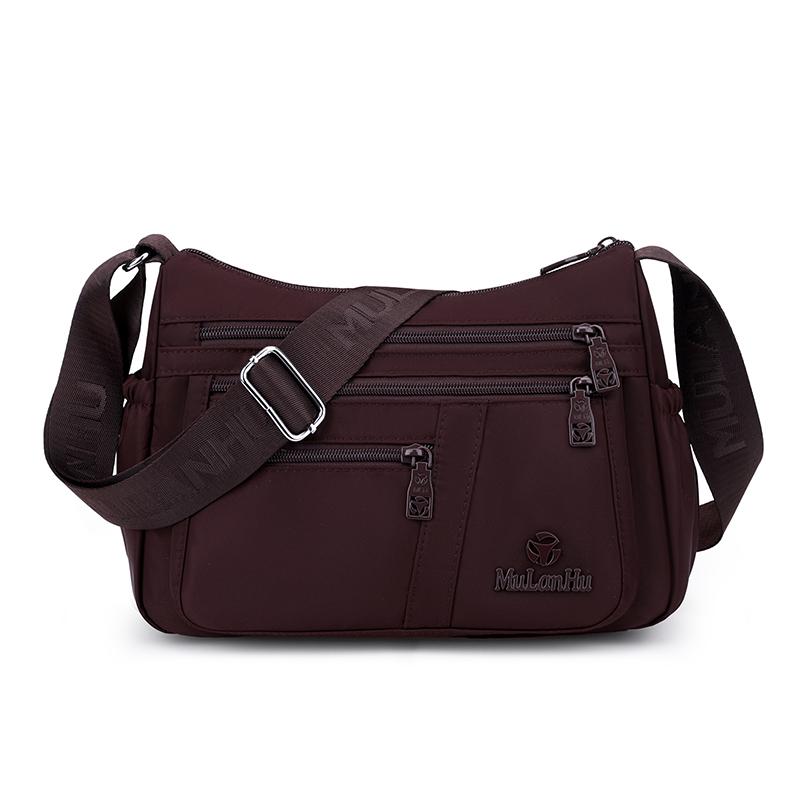 Borsa a tracolla in nylon multi-tasche con tracolla larga regolabile Borsa a spalla casual per donna Viaggi quotidiani