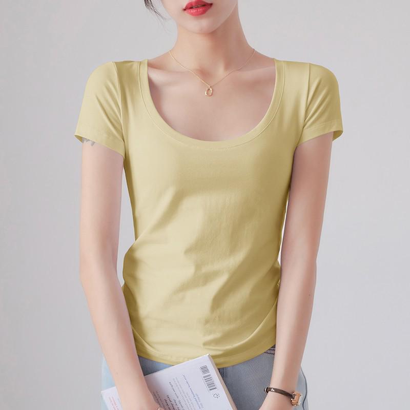 Women's Slim Fit White Round Neck Pure Cotton Short Sleeve T-Shirt - Summer 2025