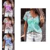 Elegant Womens V-neck Short Sleeve Floral Print Tops T-shirt For Casual Wear