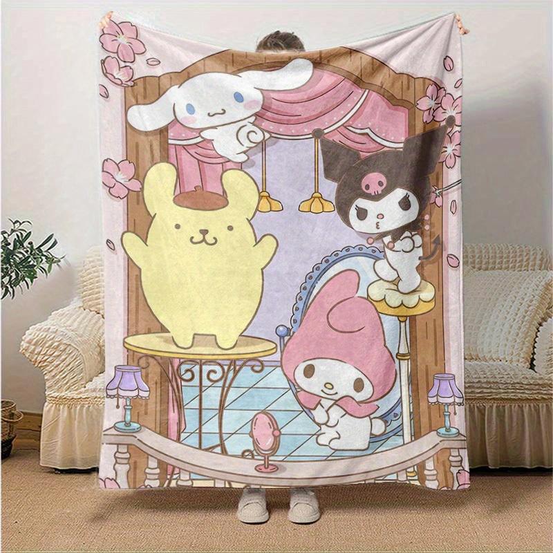 

1pc, Sanrio Charming Home Decor: Cozy Blankets Perfect for Bedroom, Living Room, Travel, Camping, Car, Beach, Office Naps, Ideal Gift! Flannel Throw B 130x150cm
