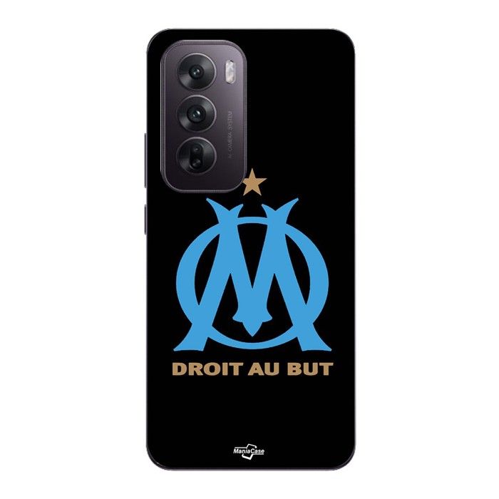 Coque Pour Oppo Reno 12 5g logo om olympique de marseille Noire Fond Maniacase