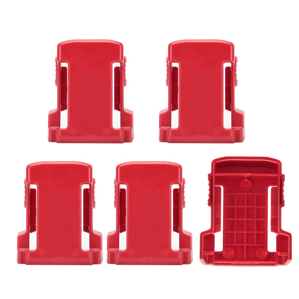5Pcs Battery Buckle Holder Accessory for Milwaukee M18 Series Lithium Battery Red