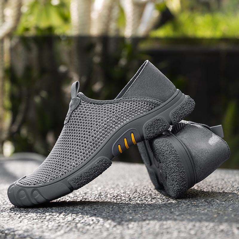 Fashion Comfy Male Walking Loafers Breathable Mens Casual Shoes New Summer Mesh Shoes Comfortable Walking Shoes Light Soft Sole Sneakers