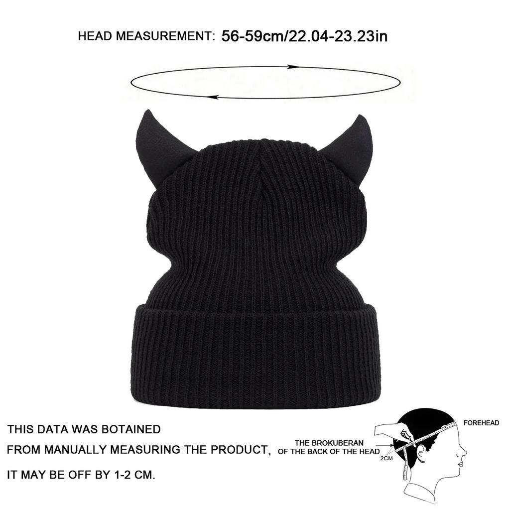 Hat Beanie Cap Style Street Urban Style Street Style Hop Hip Hat Warm Winter Beanies Horn Bull Neutral Gender Women  Men For Caps For Women Men