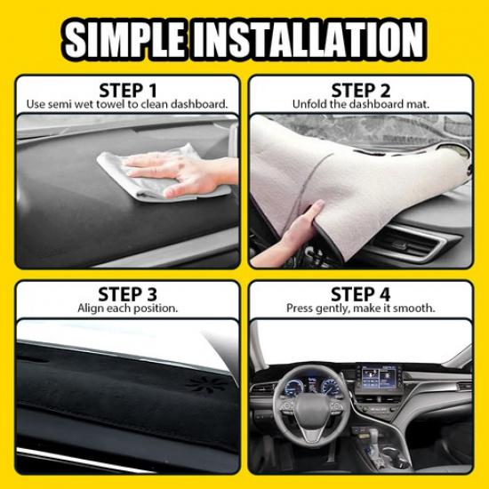 Dashboard Dash Cover Mat  2 For 2018- 2024 Toyota Camry Auto Sun-proof