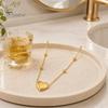 Simple Heart Necklace Charm Necklace, Women Love Golden Lightweight Jewelry Pendant Dainty for Daily Wear Work Party Minimalist