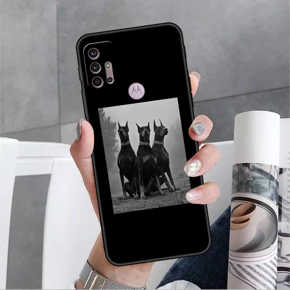 Animal Dachshund Doberman Dog Soft Case For Motorola G60 G30 Edge 20 30 G22 G9 Play G52 G8 G9 Power G50 One Fusion Phone Coque
