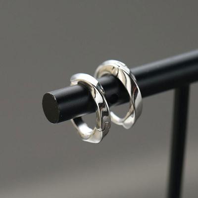 Orecchini a cerchio da 12 mm per uomo Gioielli Personalità Orecchini in argento sterling 925 Accessori per feste maschili