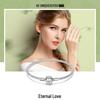 Yinziyun S925 Silver Bracelet for Women - Eternal Love Korean Style, Simple, Fashionable, DIY Basic Design (Model SCB105)