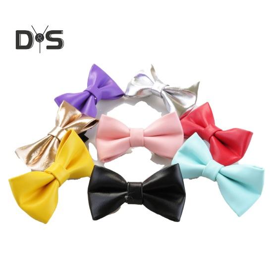 Cat Collar Adjustable Faux Leather Bowtie Pet Collar for Kitten Cats And Puppy Graduation Wedding Birthday Pet Party Collar with Copper Bell