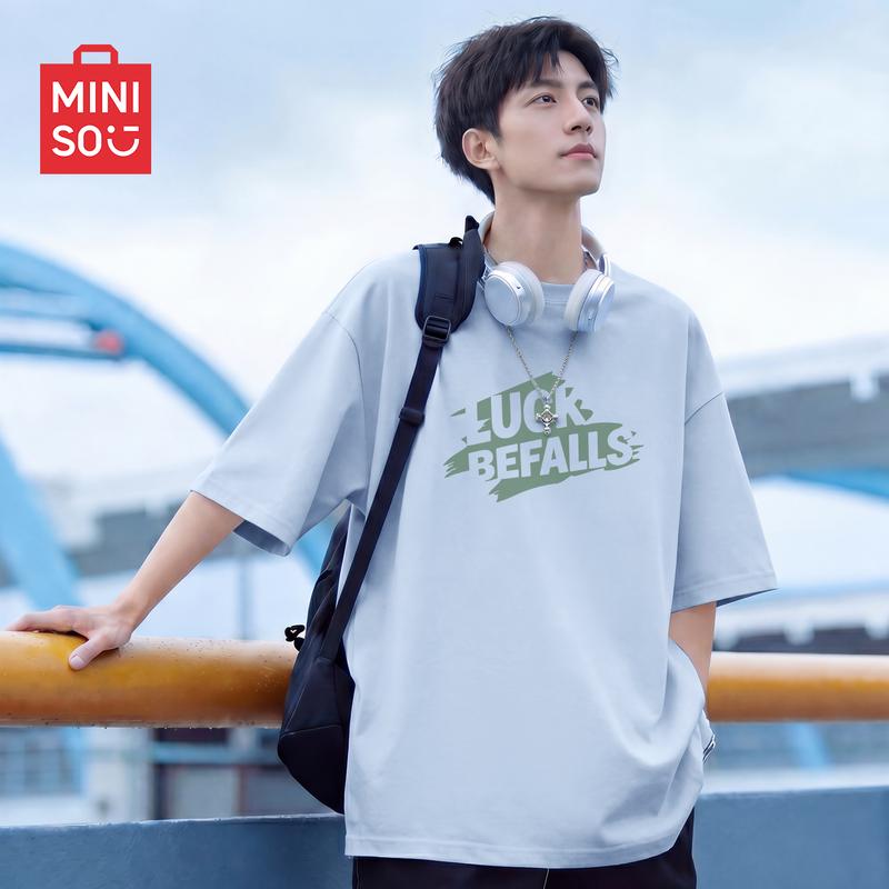 MINISO Men s Casual Cotton Round Neck T-Shirt L