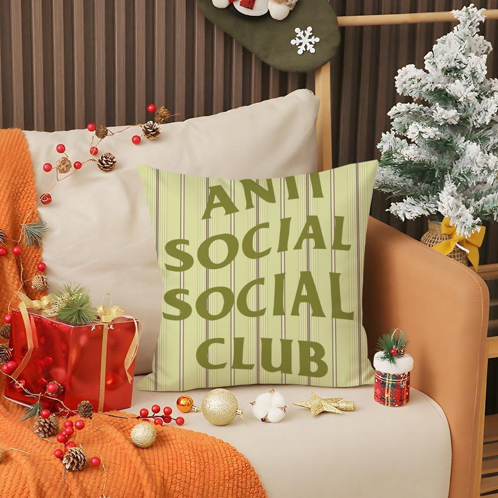 Cool A-Anti Social Social Club Pillow Case Printing Pillowcase Living Room Sofa Cushion Cover Bedroom Room Decor