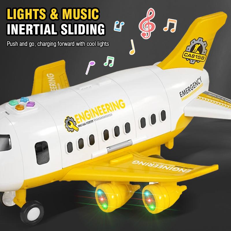Children's Airplane Car Model Toys Inertial Model Simulation Planes Multifunctional Passenger Plane Toys Gifts for Kids Boys