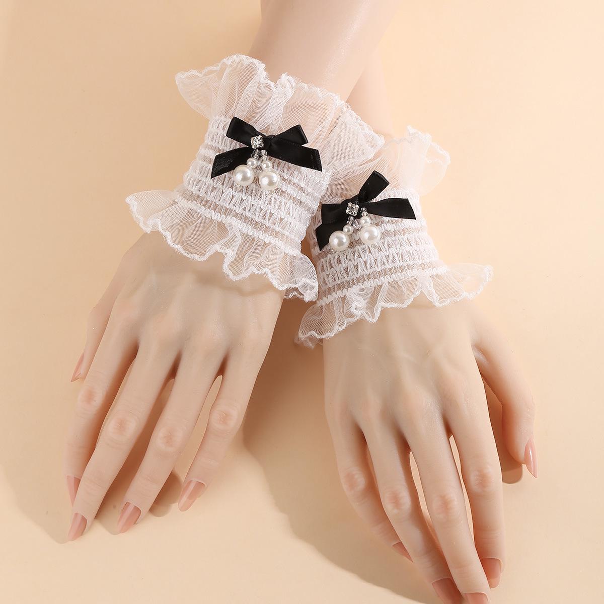 

Готичне мереживо дзвіночок рукав Лоліта браслет аксесуар чорний