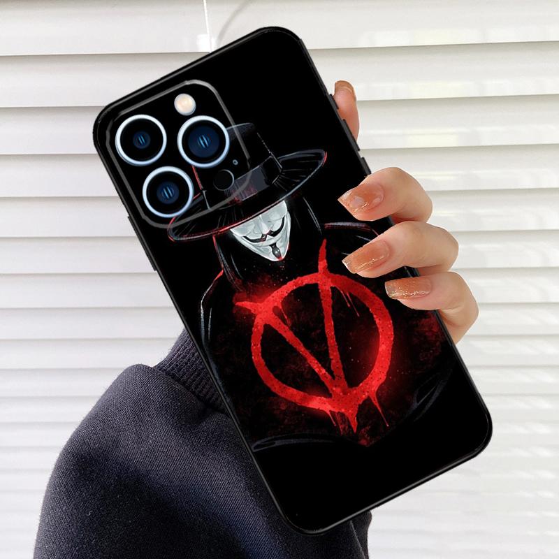 V for Vendetta Case For iPhone 16 15 13 14 Pro Max 12 Mini 11 14 Pro Max X XS XR Plus Soft Cover Coque