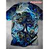 T-shirt Cool à Motif Dessin Animé Coloré Pour Hommes Horloge Magicien Impression 3D Manches Courtes T-shirts d'Été Street Style Amples T-shirts à Col Rond