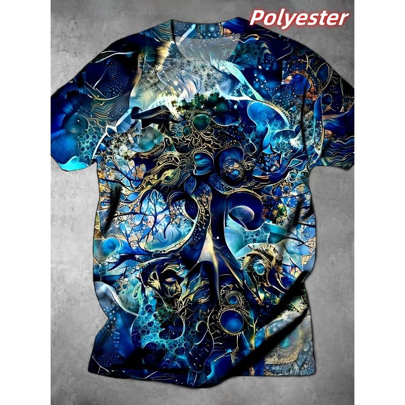 T-shirt Cool à Motif Dessin Animé Coloré Pour Hommes Horloge Magicien Impression 3D Manches Courtes T-shirts d'Été Street Style Amples T-shirts à Col Rond