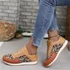 New 22 Thick-soled Low-top Lace-up Leopard Print Sneakers Large-size Leopard Print Casual Shoes