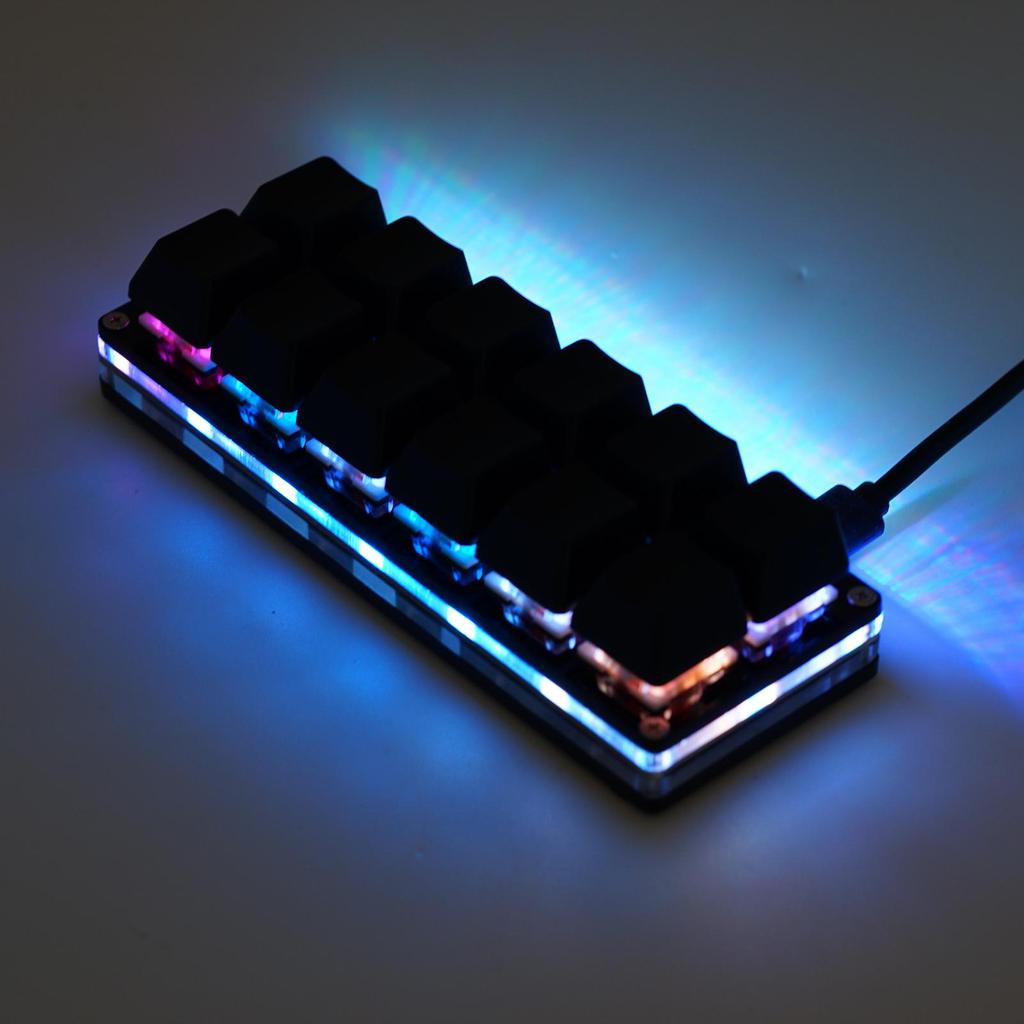 12 Keys Custom Mini Keypad Black With RGB Light USB OSU Programmable Mechanical Keyboard Macropad For Office Gaming E3S9