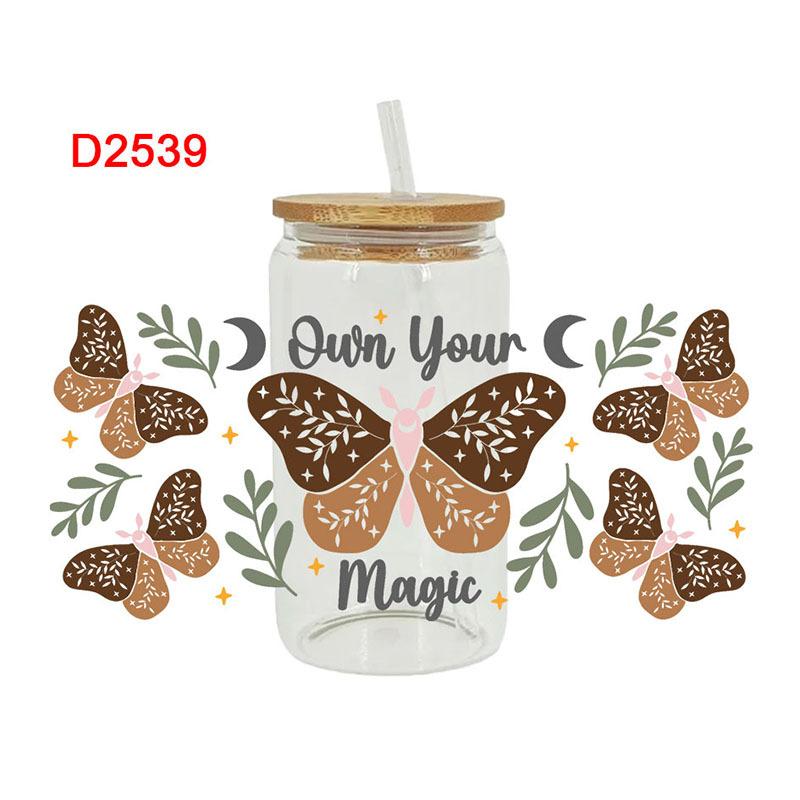 3 Sets DIY Flower Butterfly Transfer Printing Packaging Cup Stickers Waterproof Transparent Jar Bottles Stationery Stickers