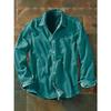 Retro-style Colour-block Print Men’s Long-sleeved Button-down Shirt