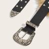 Fashionable PU Leather Waist Cincher With Faux Furs Patchworked Adjustable Pin Buckles Belt For Party adn Daily Outfit