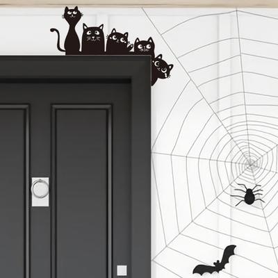 Halloween Black Cat Door Topper Wooden Door Corner Decor Charming Black Cat Theme Hone Office Festive Decor