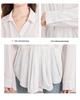 Women's French Style Slimming White Polo Neck Long Sleeve Shirt - 2026 Early Spring Collection