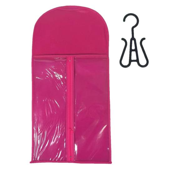 Сумка для подвешивания парика, прозрачная застежка-молния с подвесным крючком, пылезащитная портативная вешалка для парика, держатель для наращивания волос, короткие, длинные, волнистые розы красного