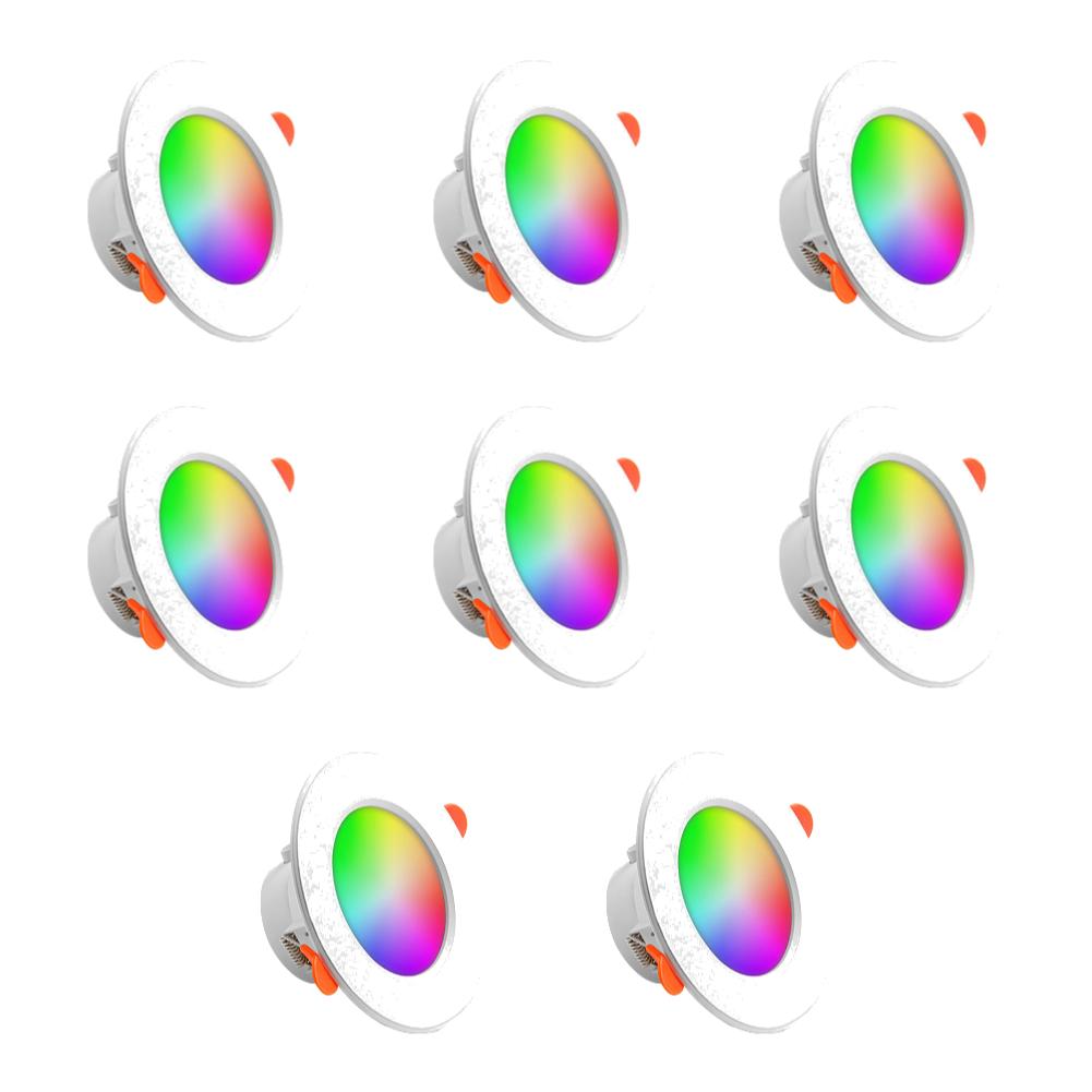 10W Smart LED Downlight Bluetooth-Compatible RGB Smart Spotlight Dimmable Recessed Ceiling Lamp for Living Room Bedroom Decor