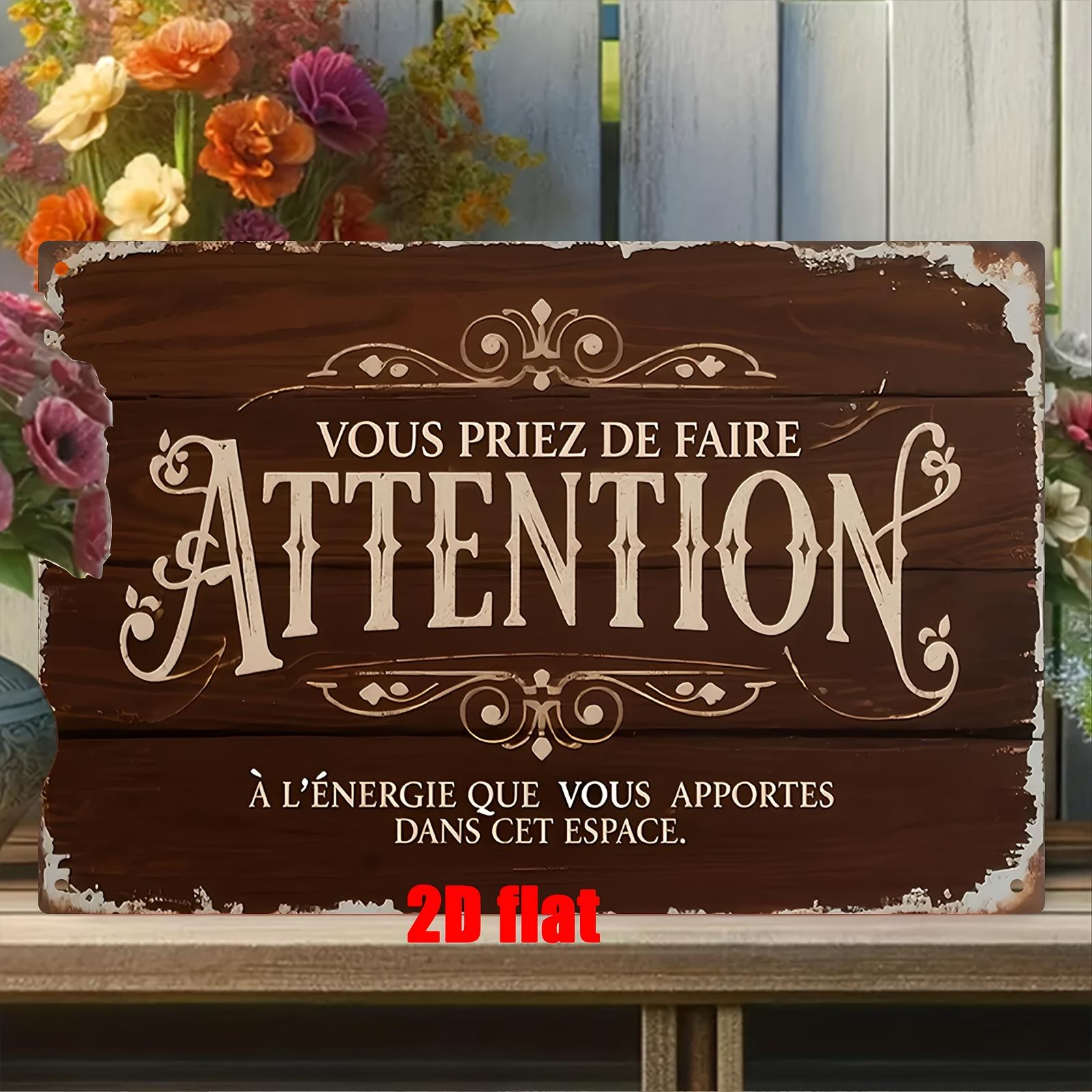 

1 Metal Wall Art Sign Home Wall Decoration Plaque Tin Signboard Energy Brought by France Suitable for Home Bar Living Room 20x30cm（7.8x11.8inch）