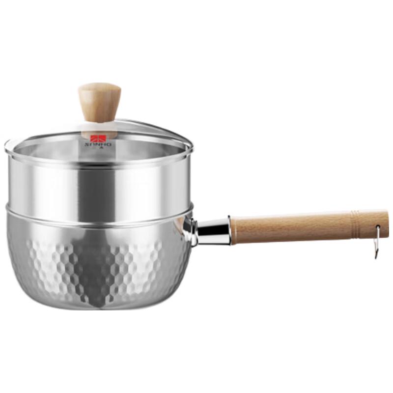 Sanhe 16cm Stainless Steel Milk Pot with Steamer
