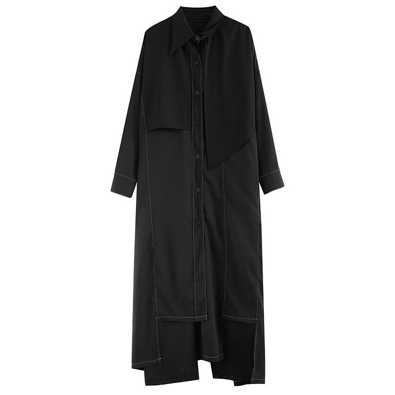 

Xitao Платье женское свободного кроя с нерегулярным дизайном в темном стиле GJ1225 One Size чёрный