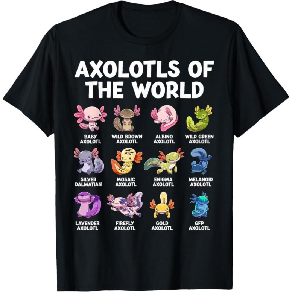 

Axolotl Kawaii Axolotls of The World Funny Axolotl Animals T-Shirt S