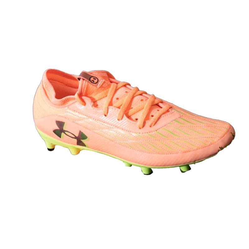 Under Armour FG Firm Ground Soccer Shoes Unisex Pink Green Sneakers 3027707-800
