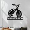 Custom BMX Bike Metal Wall Art, Personalized Bicycle Racing Name Sign Home Decor, BMX Biker Gift