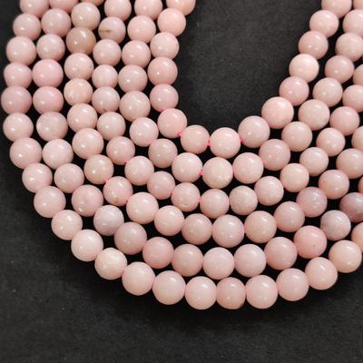 Pembe Opal Pürüzsüz Değerli Taş Boncuklar, AAA Kalite Pembe Opal 6mm 8mm 10mm Boyut, Yuvarlak Gevşek Boncuklar, 14-15 İnç İplik Boncuklar.