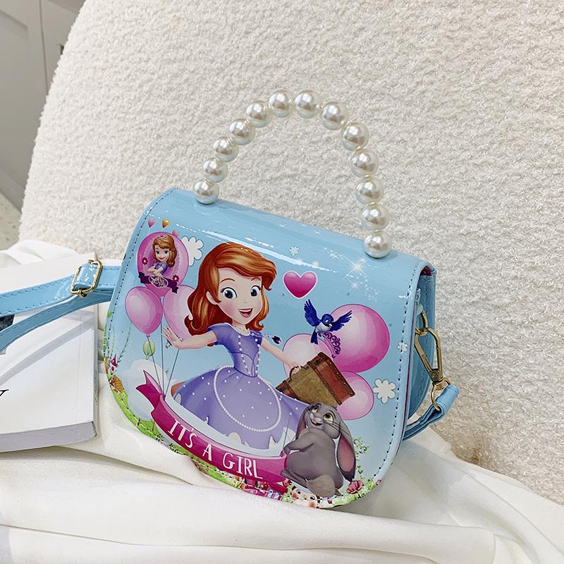 Princess-Style Cartoon Crossbody Bag - Cute Handheld Shoulder Purse for Girls
