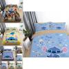 Luxurious 3d Cartoon Stitch Anime Bedding Set With Comforter Cover And Pillowcase
