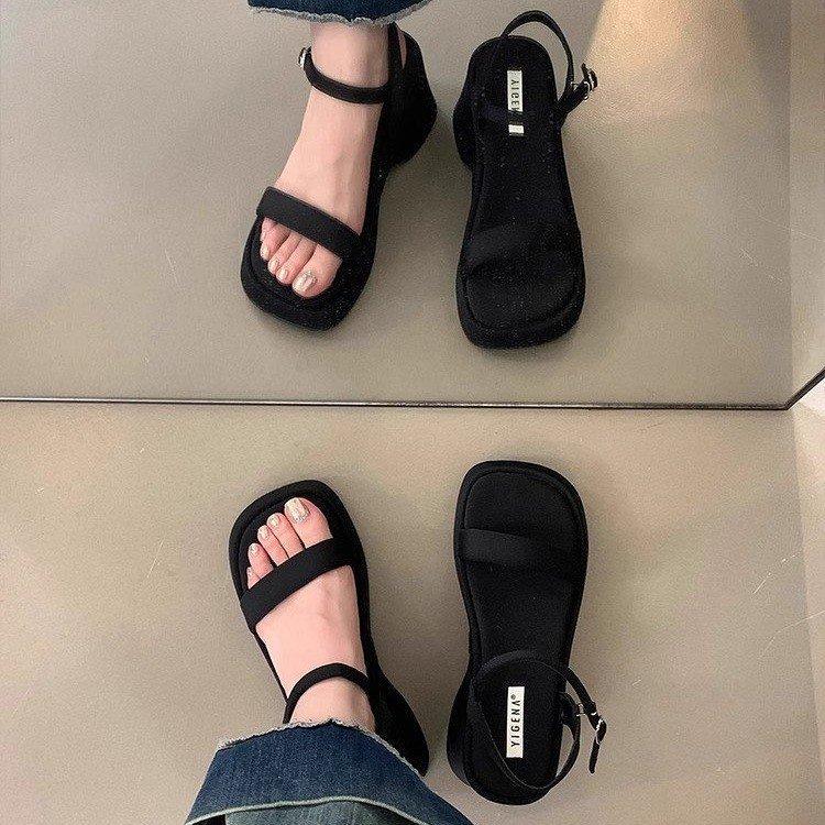 thick-soled wedge sandals women's summer 2025 new with skirt high heels fairy style high-end Roman sandals